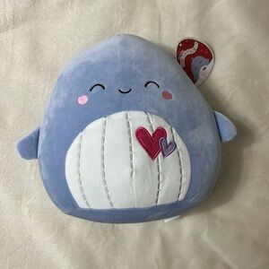 Original whale squishmallow with hearts